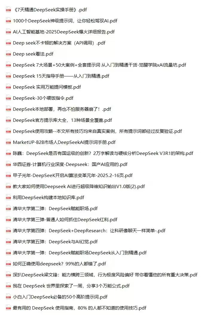 DeeSeek资料包-全网最全deepseek资料包 pdf格式
